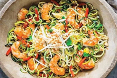 Zoodle Pad Thai with Shrimp