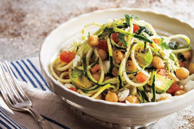 Zoodle, Garbanzo Bean & Avocado Salad