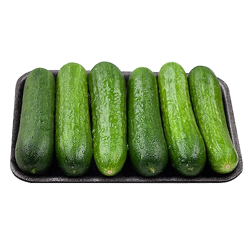 Package of baby seedless Cucumbers.  