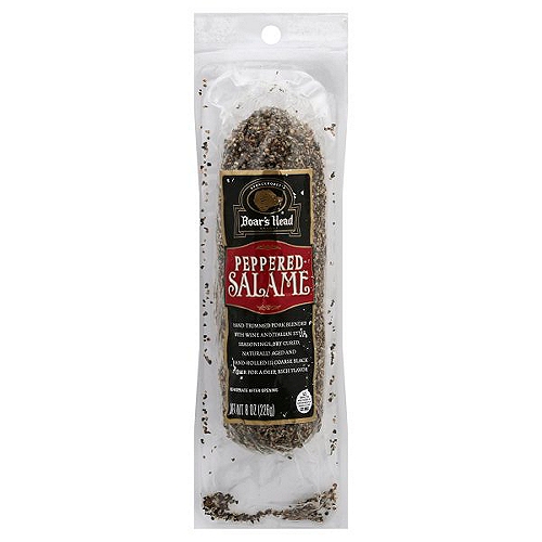 Brunckhorst's Boar's Head Uncured Peppered Salame, 8 oz
No Nitrates or Nitrites Added
Except for those naturally occurring in cultured celery juice powder.