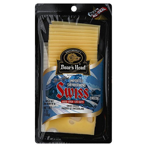 Brunckhorst's Boars Head Imported Switzerland Swiss Cheese, 7 oz
Gold Label Imported Switzerland Swiss® Cheese

Milk from Cows Not Treated with rBST*
*No Significant Difference Has Been Shown Between Milk from rBST Treated and Untreated Cows.